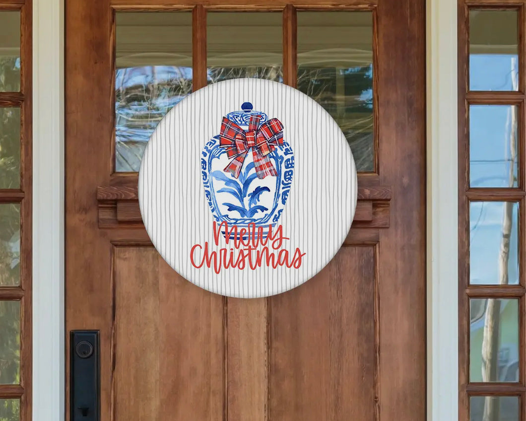 Merry Christmas Vase Door Hanger