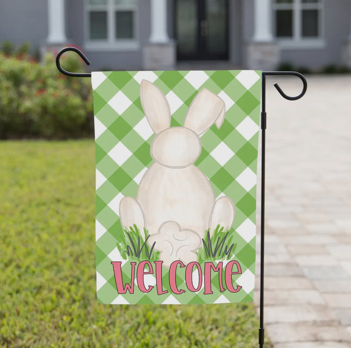 Bunny Tail Welcome Flag