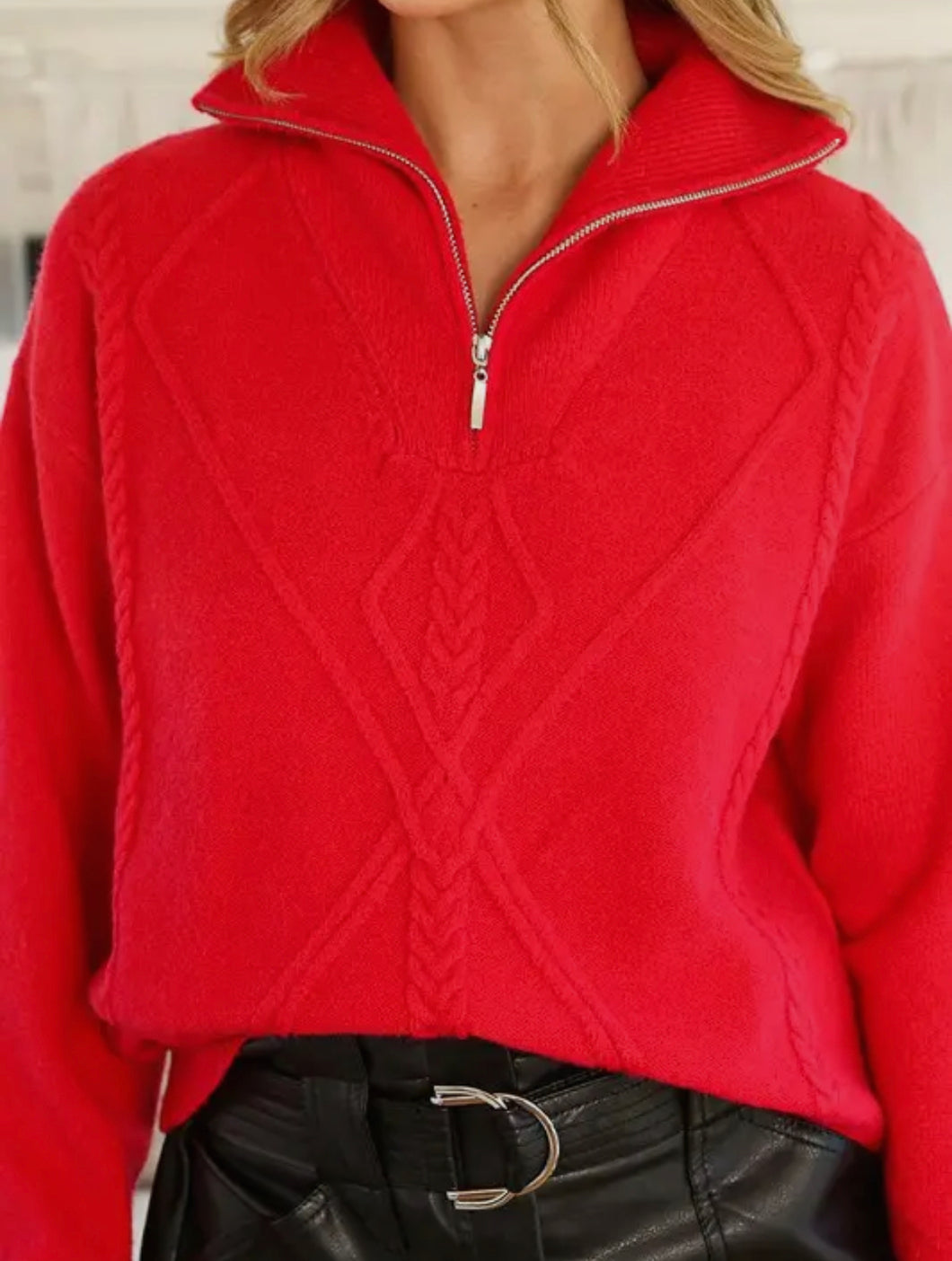 Red Textured Sweater